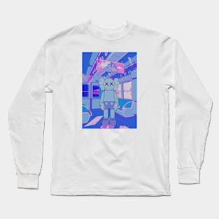 kaws in train Long Sleeve T-Shirt